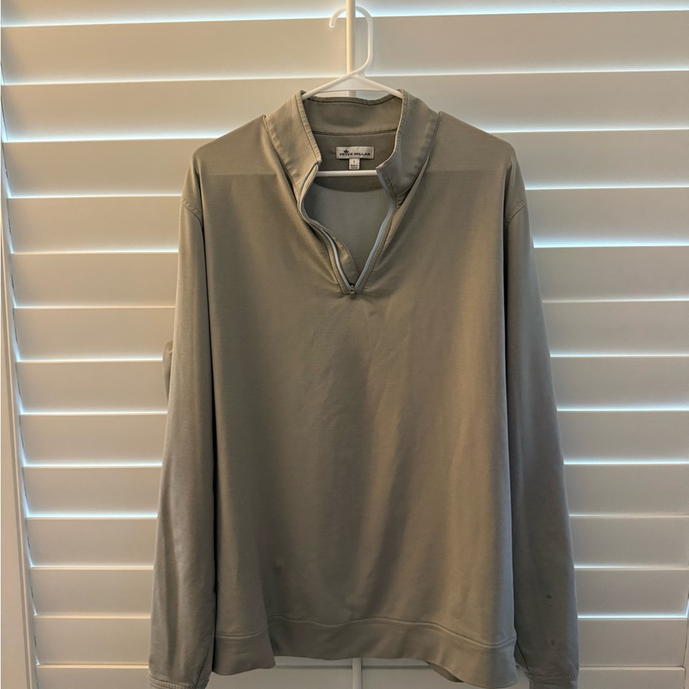Peter Millar Gray Zip Up Sweater